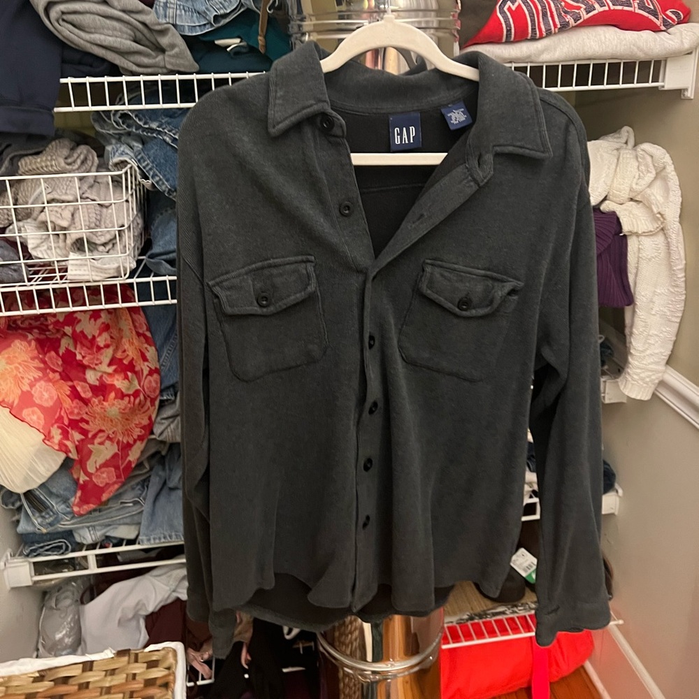 GAP 100% cotton dark grey shirt jacket